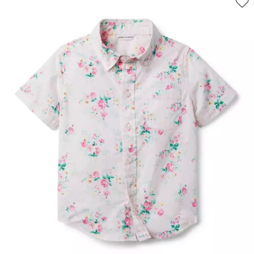 Janie & Jack Floral Poplin Shirt